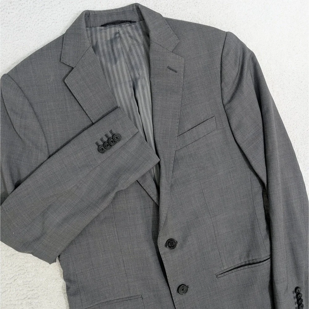 Banana Republic Mens Marzotto Super 120s Wool Charcoal‎ Gray Blazer Jacket 36R
